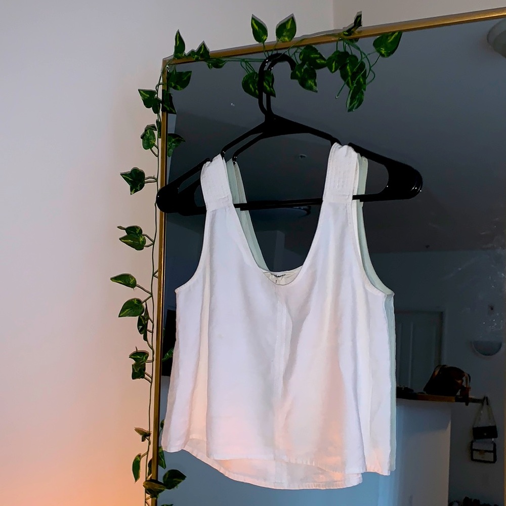 Basic white linen top